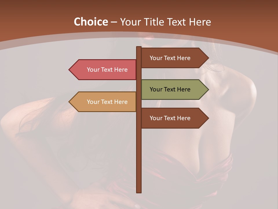 Girl In Red Dress PowerPoint Template