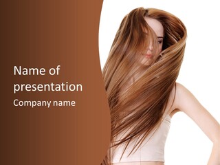 Very Long Hair With Layers PowerPoint Template