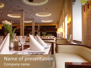 Restaurant Ceiling Design PowerPoint Template