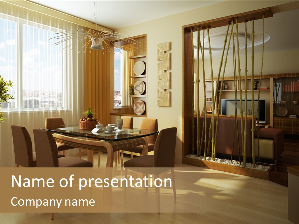 Dining Room Interior Design PowerPoint Template