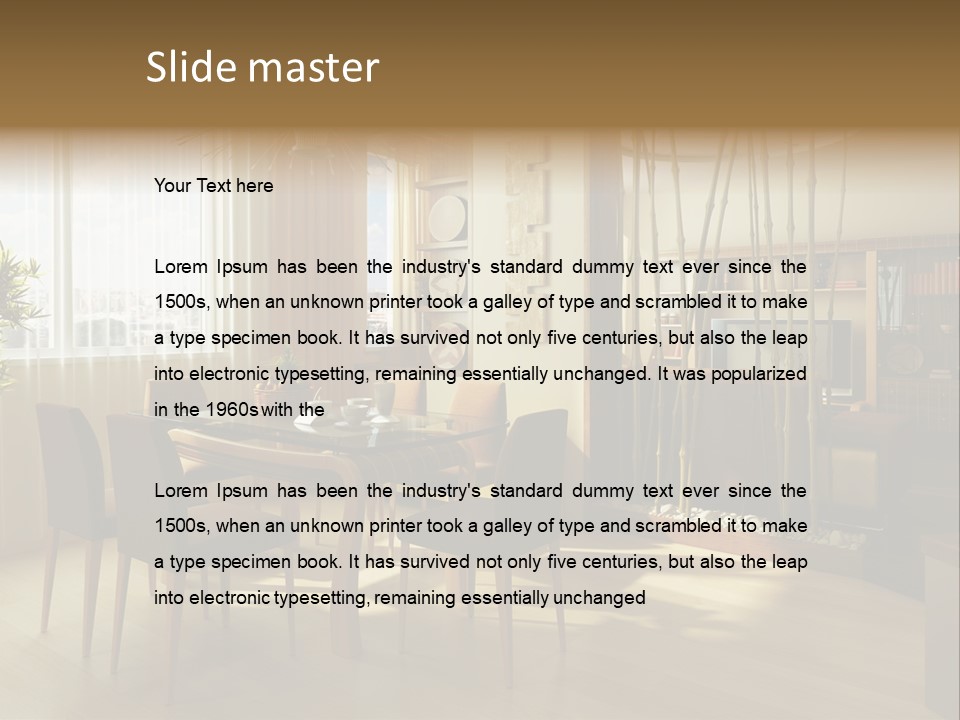 Dining Room Interior Design PowerPoint Template