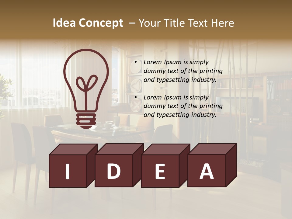 Dining Room Interior Design PowerPoint Template