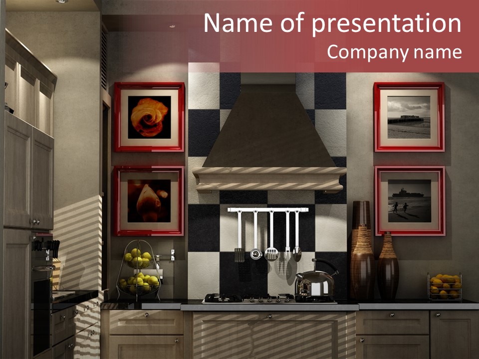 Simple Kitchen Interior Design PowerPoint Template