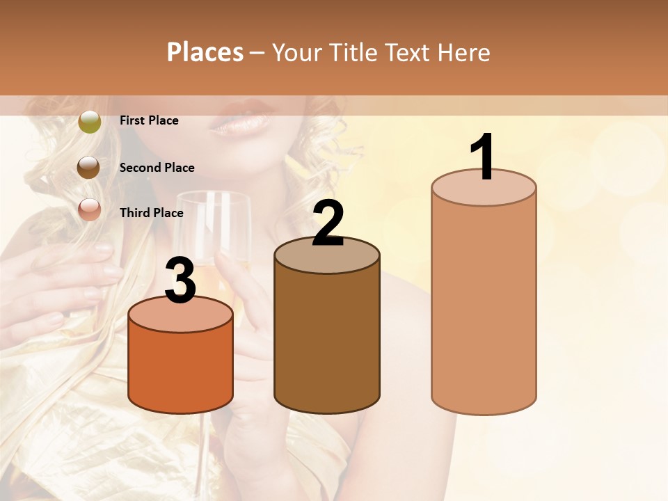 Woman Champagne PowerPoint Template