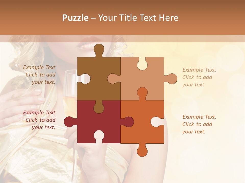 Woman Champagne PowerPoint Template