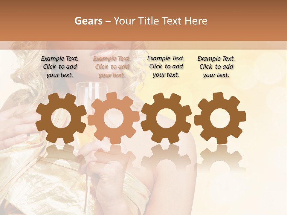 Woman Champagne PowerPoint Template