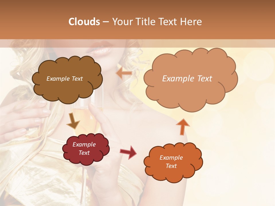 Woman Champagne PowerPoint Template