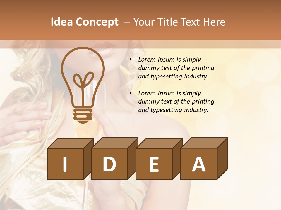 Woman Champagne PowerPoint Template