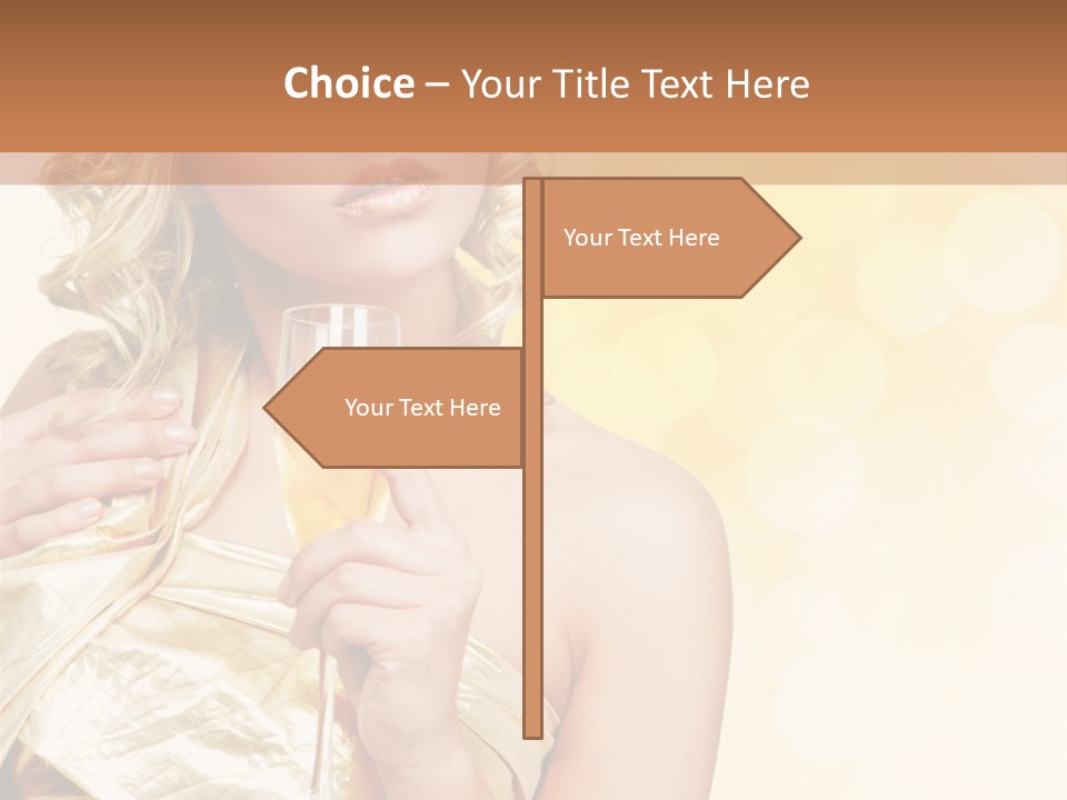 Woman Champagne PowerPoint Template