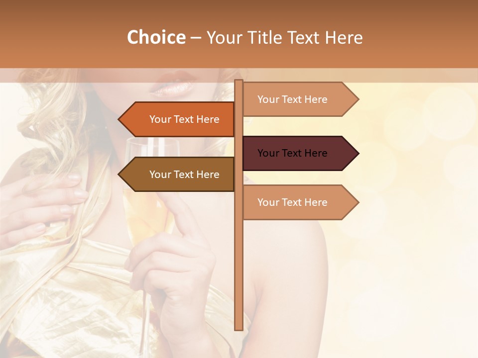 Woman Champagne PowerPoint Template