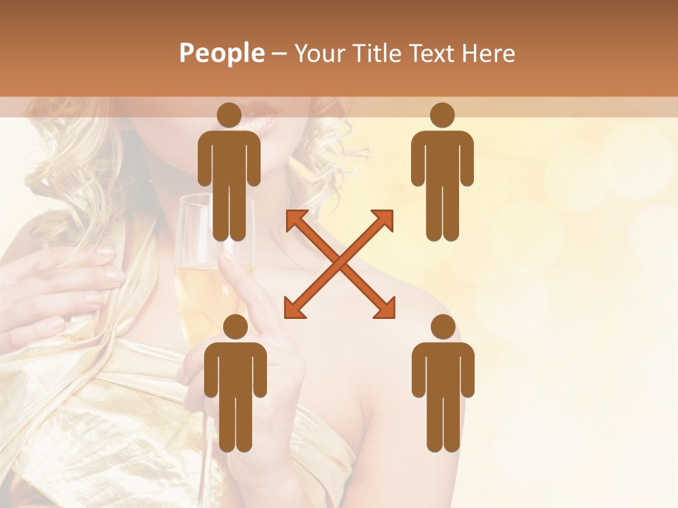 Woman Champagne PowerPoint Template