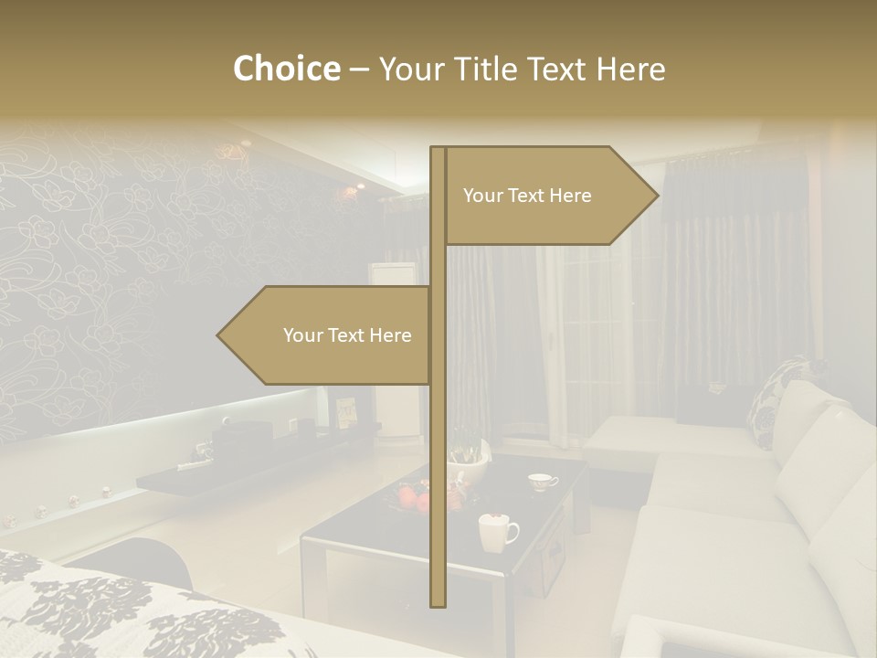 Living Room Wallpaper Ideas PowerPoint Template