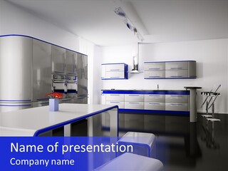 Futuristic Kitchen PowerPoint Template