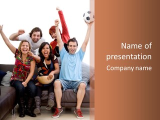 People Watching Football PowerPoint Template
