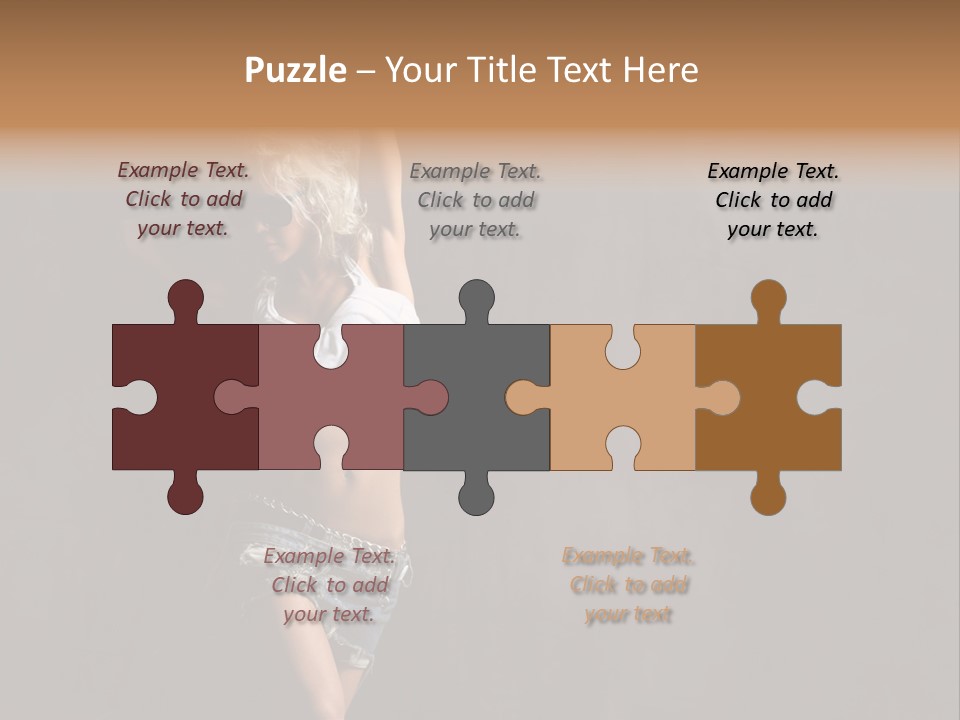 Black Blond Posing PowerPoint Template