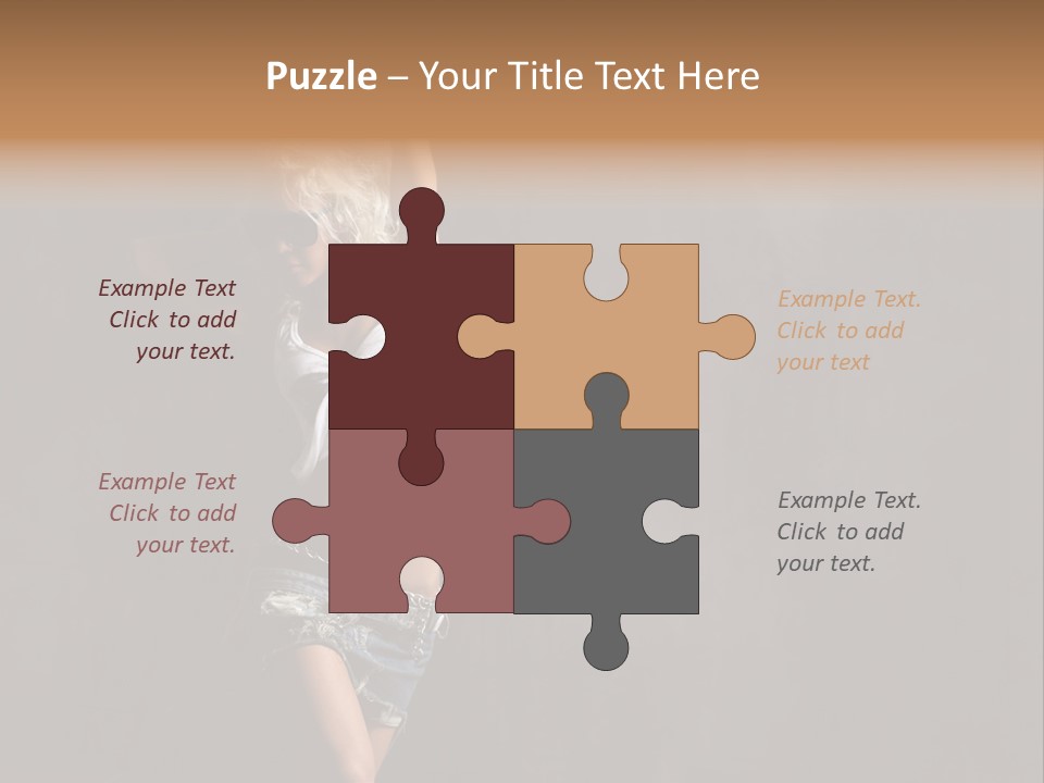 Black Blond Posing PowerPoint Template