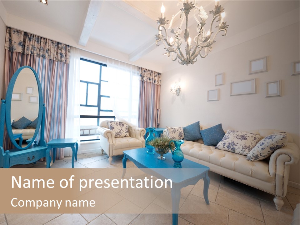 Blue Interior Design PowerPoint Template