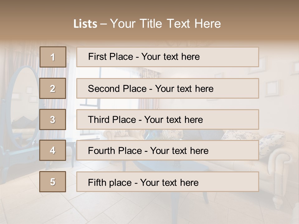 Blue Interior Design PowerPoint Template