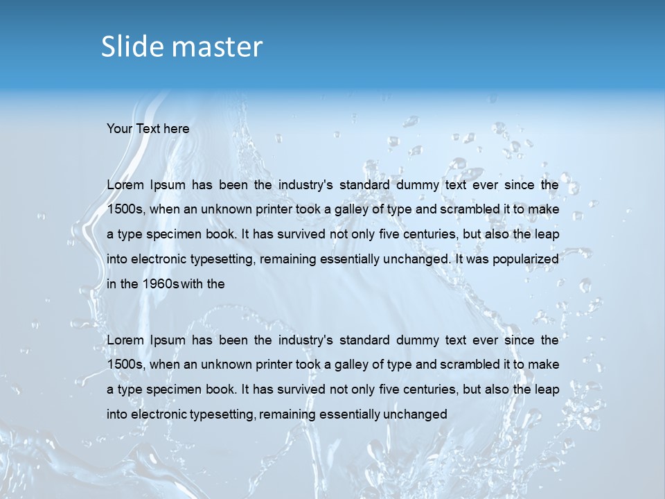 Water Splashes PowerPoint Template