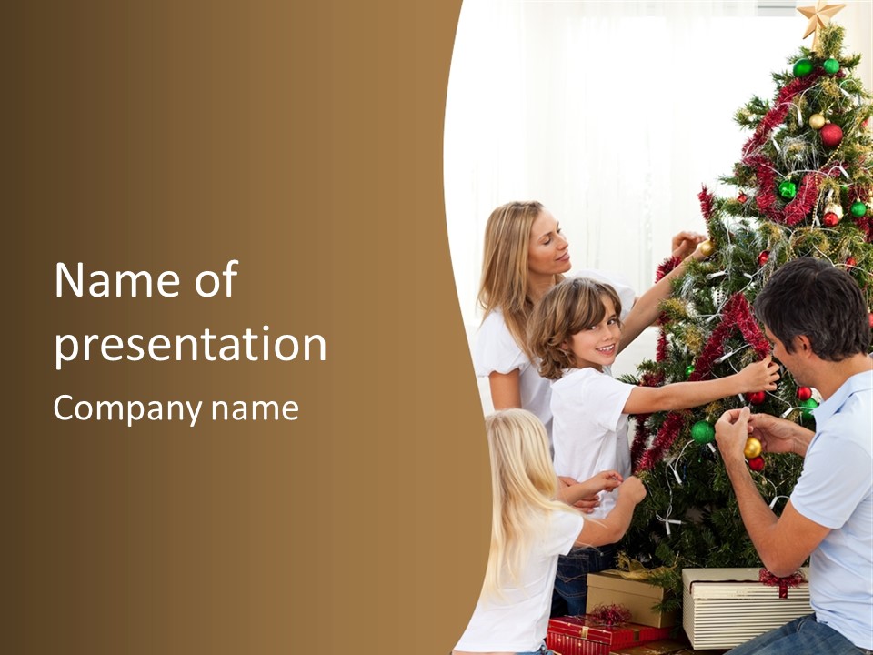 Decorating Christmas Tree PowerPoint Template