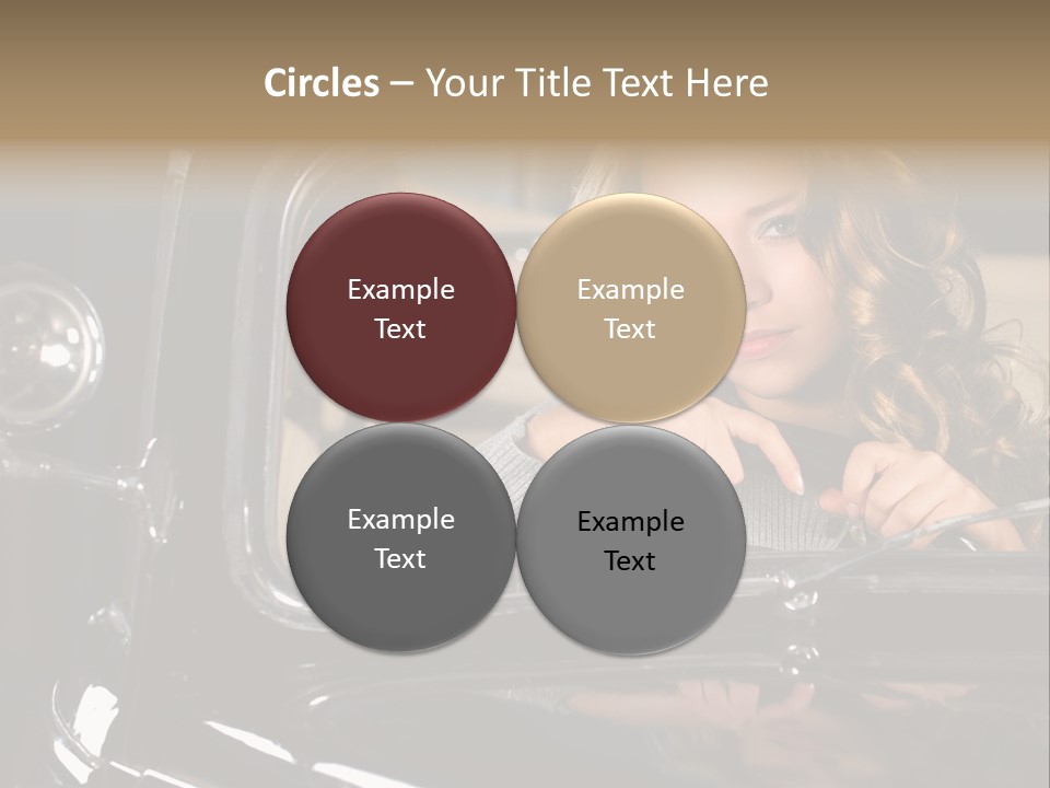 Behind A Steering Wheel PowerPoint Template