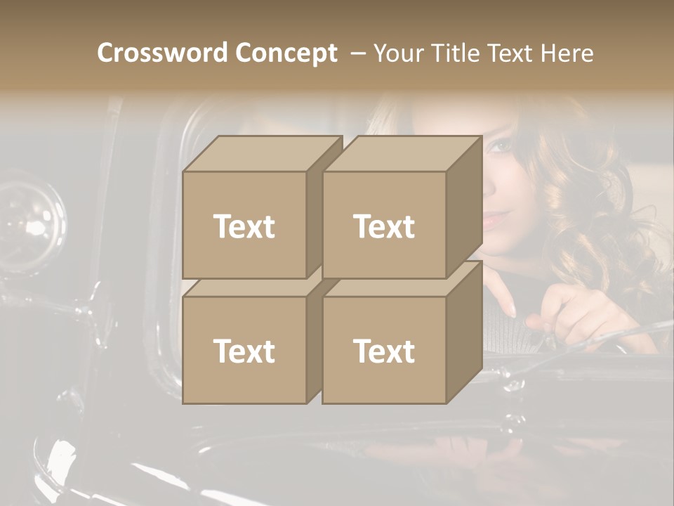 Behind A Steering Wheel PowerPoint Template