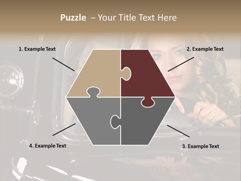 Behind A Steering Wheel PowerPoint Template