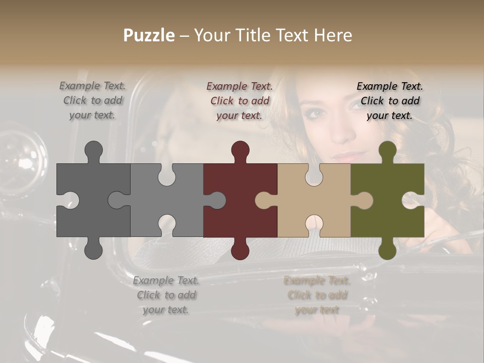 Behind A Steering Wheel PowerPoint Template