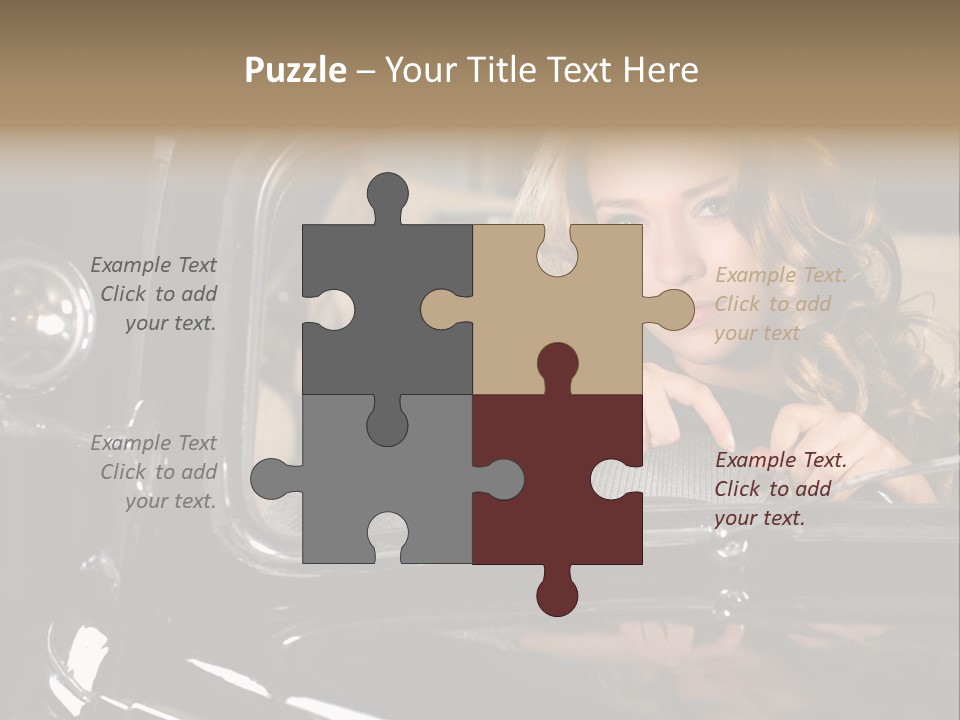 Behind A Steering Wheel PowerPoint Template