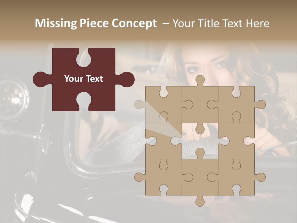 Behind A Steering Wheel PowerPoint Template