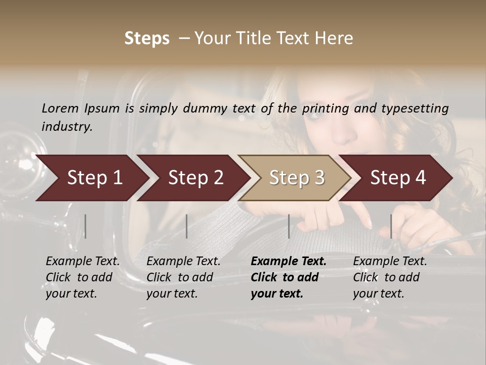 Behind A Steering Wheel PowerPoint Template