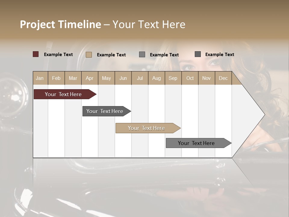Behind A Steering Wheel PowerPoint Template