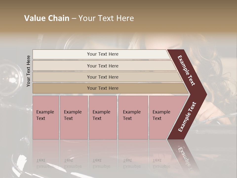 Behind A Steering Wheel PowerPoint Template
