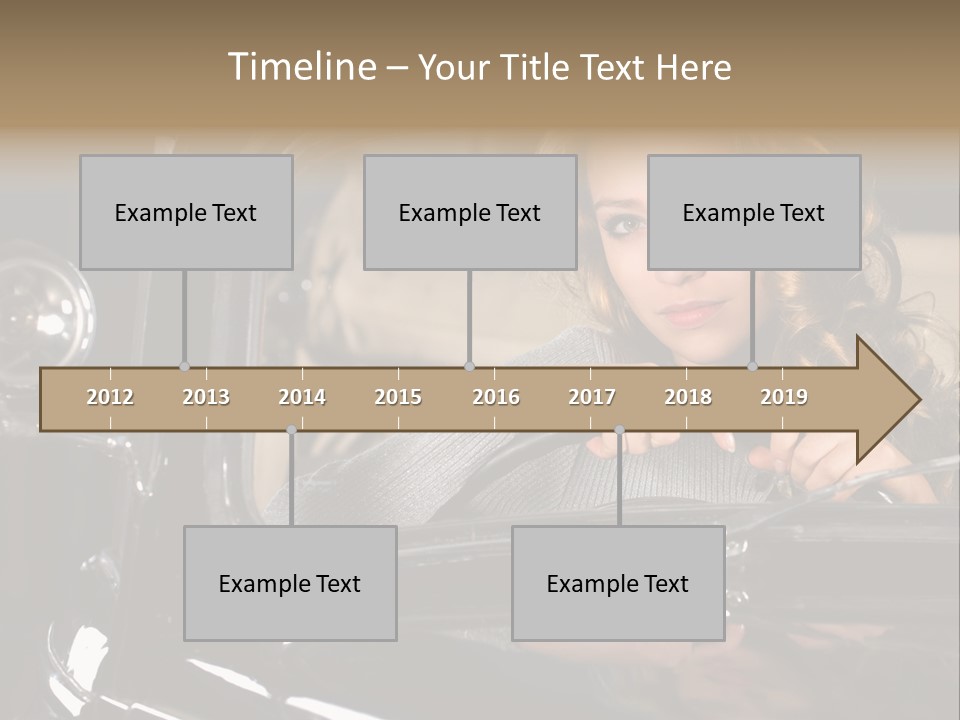 Behind A Steering Wheel PowerPoint Template