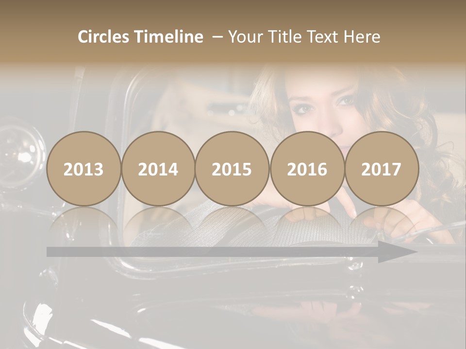 Behind A Steering Wheel PowerPoint Template