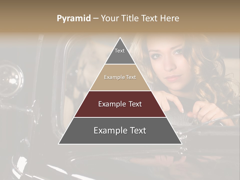 Behind A Steering Wheel PowerPoint Template