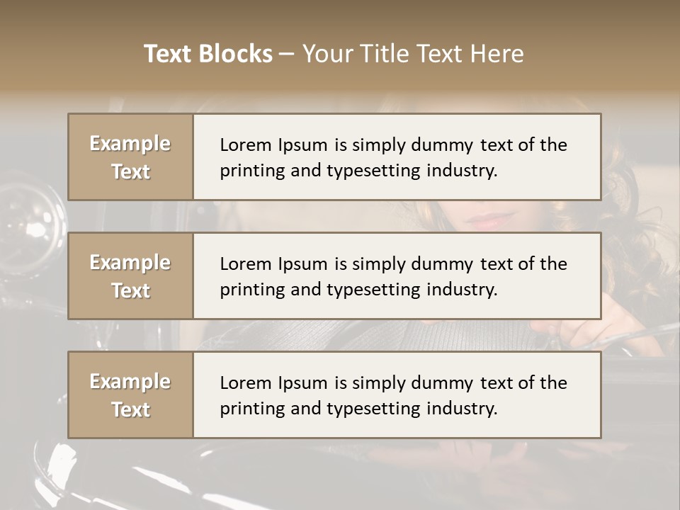 Behind A Steering Wheel PowerPoint Template