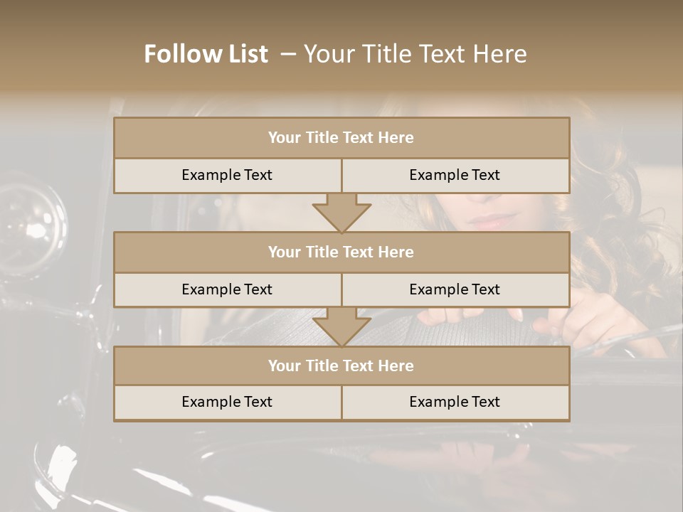 Behind A Steering Wheel PowerPoint Template