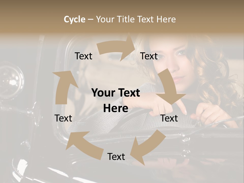 Behind A Steering Wheel PowerPoint Template