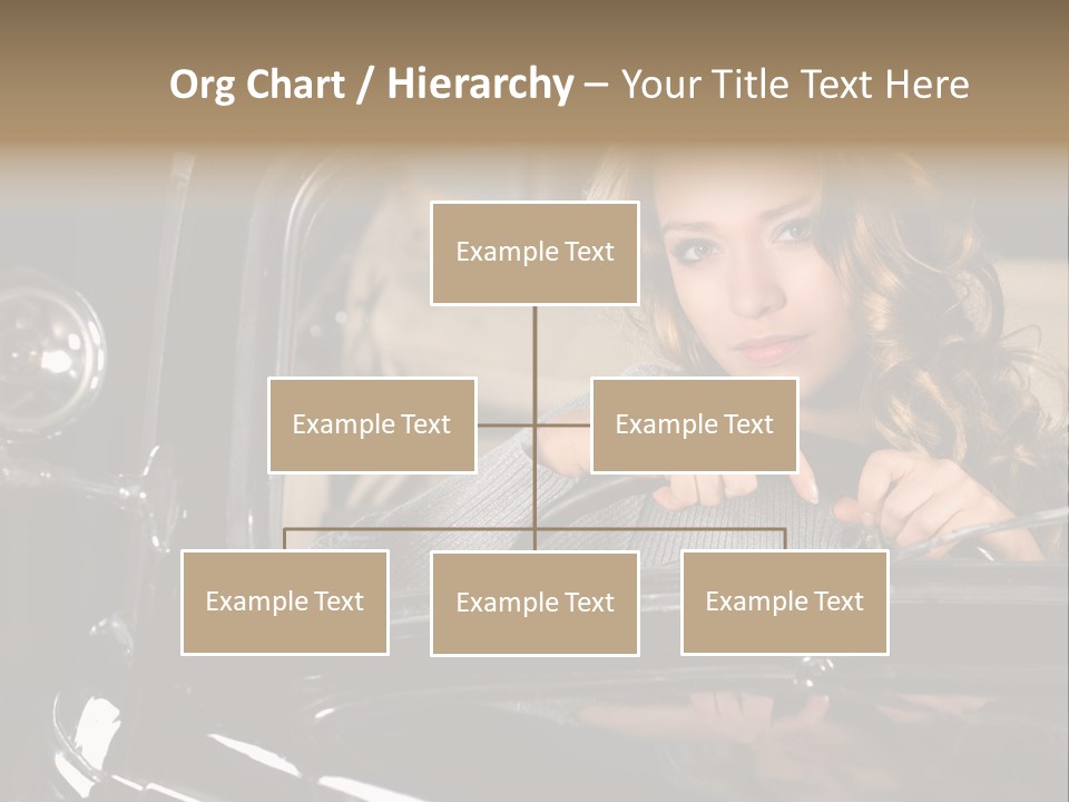 Behind A Steering Wheel PowerPoint Template