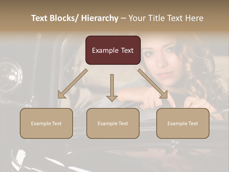 Behind A Steering Wheel PowerPoint Template