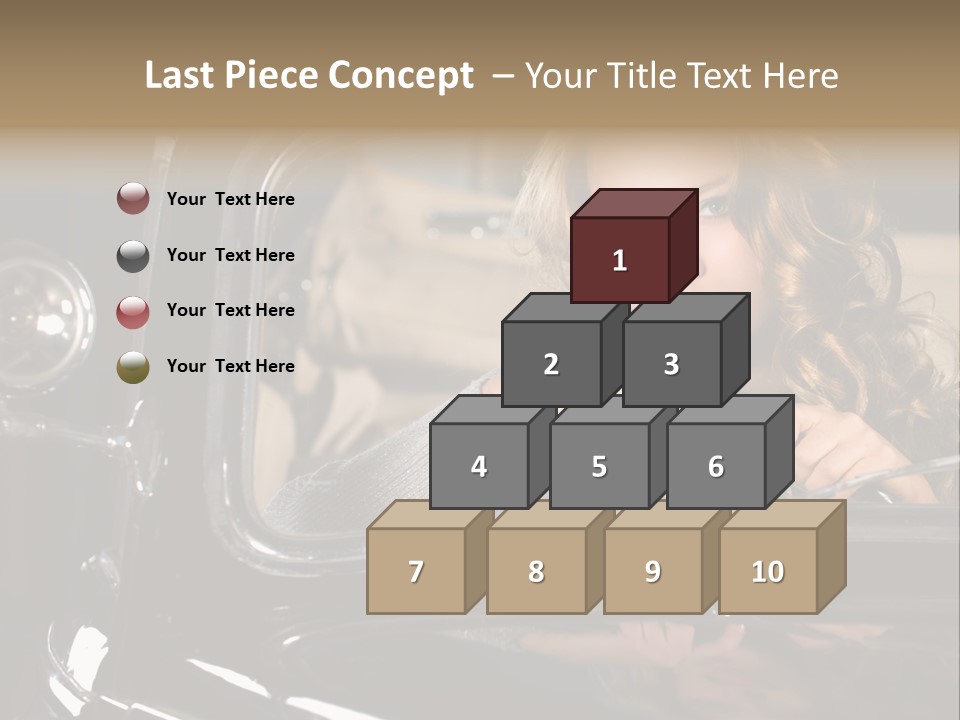 Behind A Steering Wheel PowerPoint Template