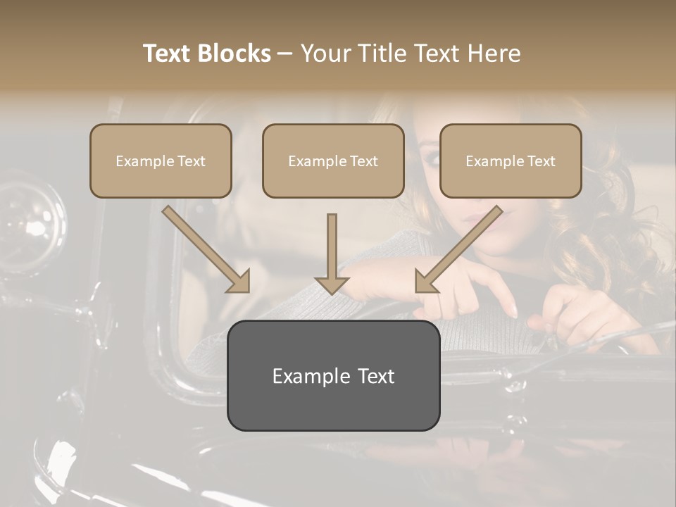 Behind A Steering Wheel PowerPoint Template