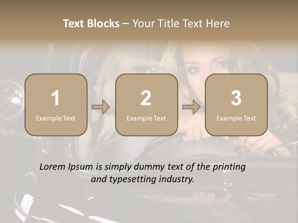 Behind A Steering Wheel PowerPoint Template