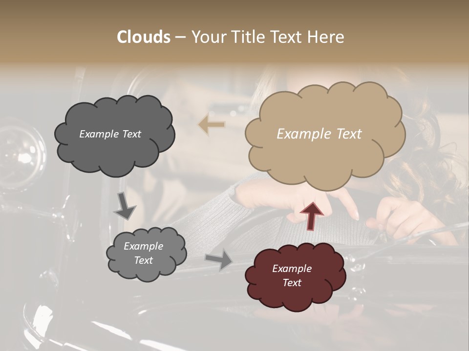 Behind A Steering Wheel PowerPoint Template