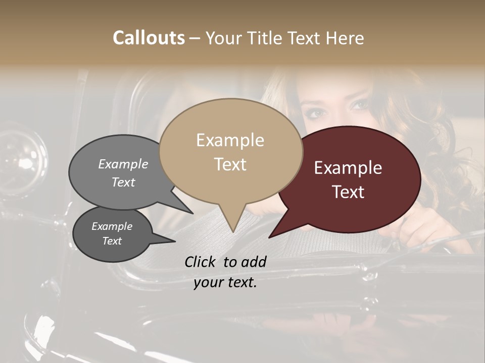 Behind A Steering Wheel PowerPoint Template