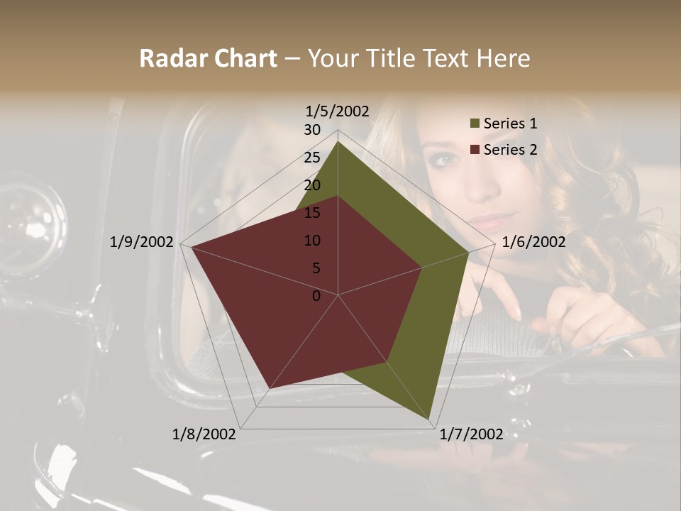 Behind A Steering Wheel PowerPoint Template