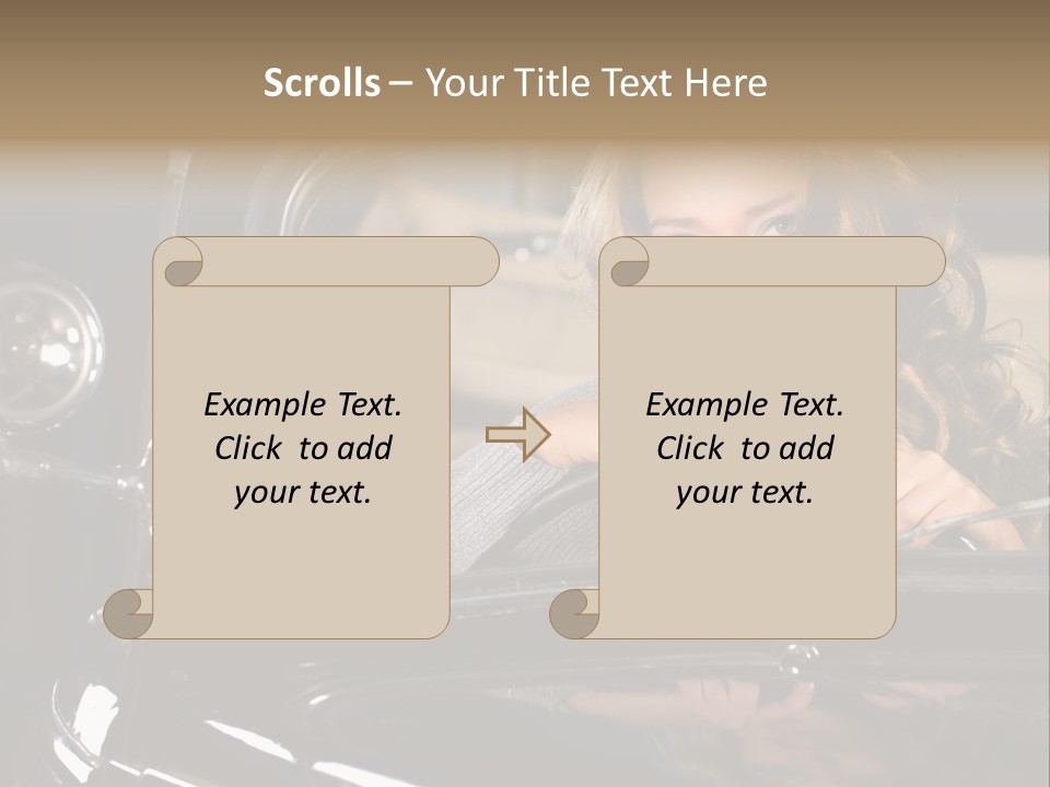 Behind A Steering Wheel PowerPoint Template