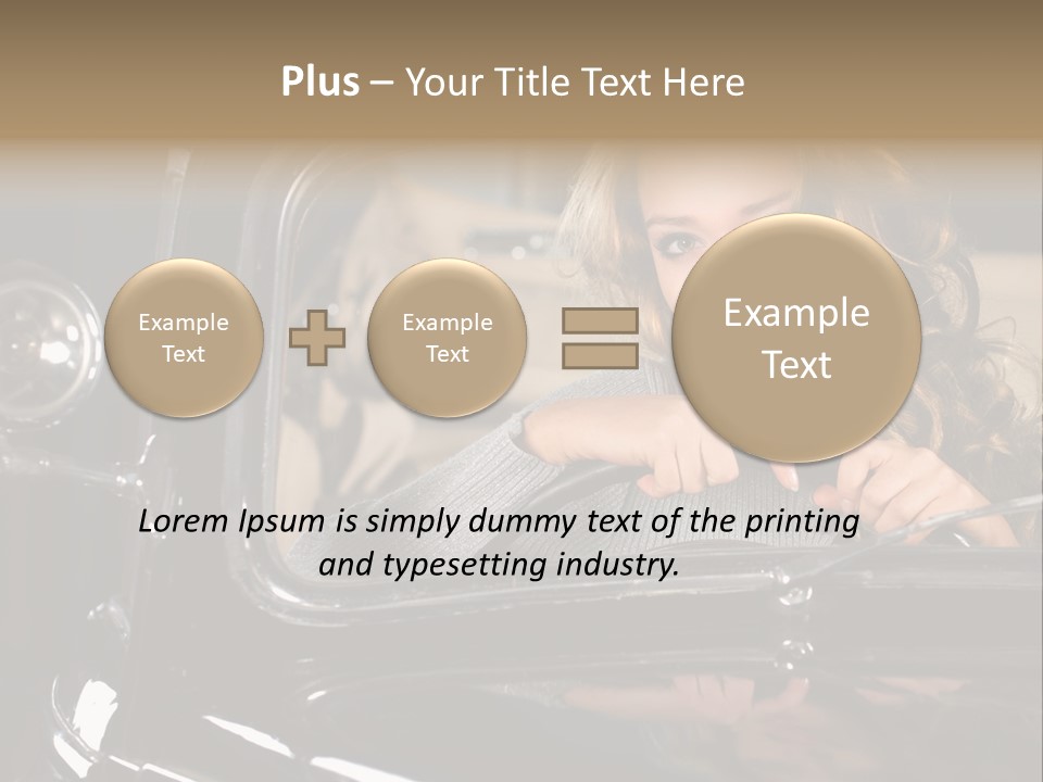 Behind A Steering Wheel PowerPoint Template