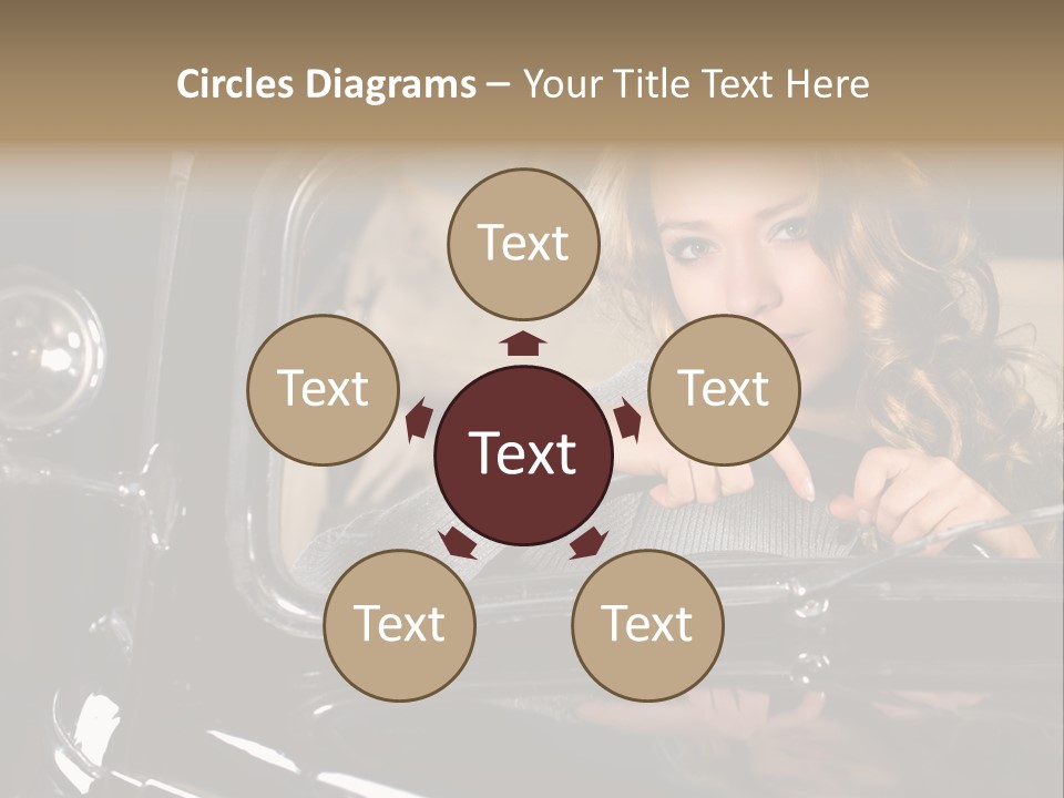 Behind A Steering Wheel PowerPoint Template